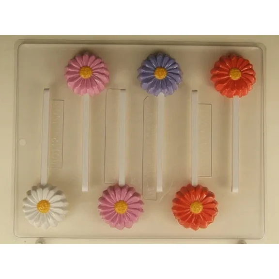 PURELY- Daisy Lollipop (6) Chocolate Candy Mold Molds Diy Garden Wedding Party Favors