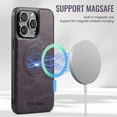 thumbnail image 2 of Cutyskin for iPhone 12 Pro / 12 Wallet Case, Detachable Credit Card Holder [RFID Blocking] [Compatible with MagSafe] Premium PU Leather Kickstand Back Flip Magnetic Clasp Shockproof Case, Purple, 2 of 10