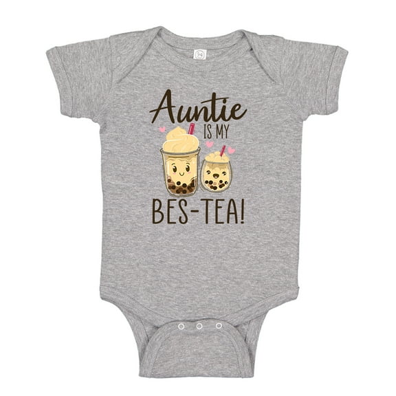 Auntie Is My Bes-Tea Baby Bodysuit One Piece NB Athletic Heather