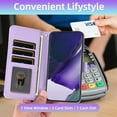 thumbnail image 6 of Furiet Wallet Case for Samsung Galaxy Note 20 Ultra 5G with Tempered Glass Screen Wrist Strap Shoulder Strap, Card Slot Phone Cover for Note20 Plus Notes 20Ultra Note20+ U + 20+ Twenty Not S20 Purple, 6 of 8
