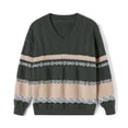 thumbnail image 5 of Douhoow Women Argyle Striped Sweater Vintage Preppy Style Knitted Pullover Loose Knitwear, 5 of 9