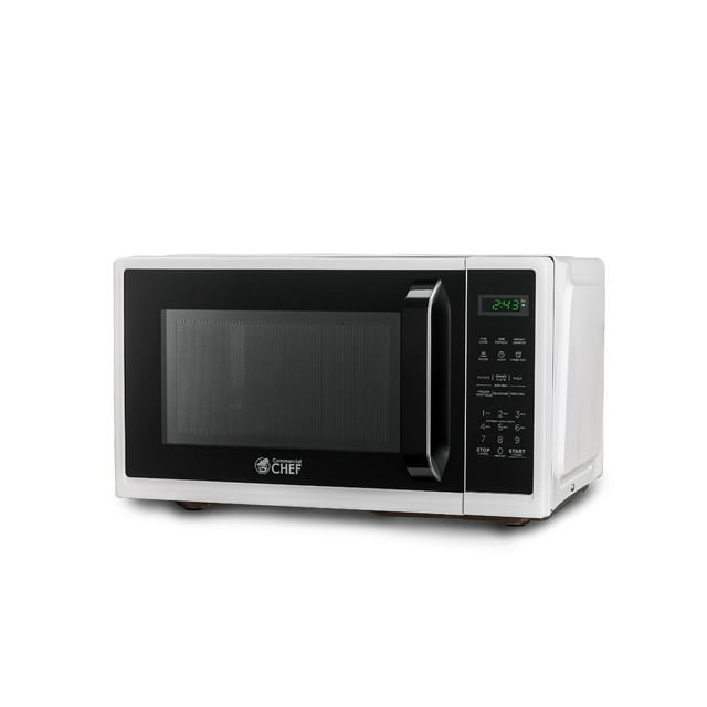Commercila Chef 0.9 Cubic Foot Microwave with 10 Power Levels, Small Microwave with Grip Handle, 900W Countertop Microwave