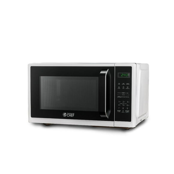 Commercila Chef 0.9 Cubic Foot Microwave with 10 Power Levels, Small Microwave with Grip Handle, 900W Countertop Microwave