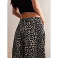thumbnail image 2 of Women'S Mid Rise Jeans Vintage Loose Wide Leg Cropped Denim Pants Y2k Baggy Boyfriend Jeans Black Leopard M, 2 of 5