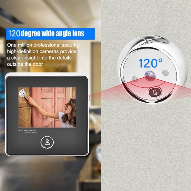 Wide Angle Doorbell, High Definition IR Night Vision Camera, for Anti Theft Doors Composite Doors