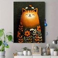 thumbnail image 4 of Green Orange Cat Illustration Canvas Happiness Quote Cottagecore Classroom Wall Decor, 4 of 8