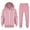 2Red, variant on lnmuld Girls Outfits Two Piece Solid Color Girls Long Sleeve Zip Up Hooded Jogger Set Soft Casual Winter Athletic Playground Sportswear Comfy Tracksuit for Toddler Youth Size:3-4 Years