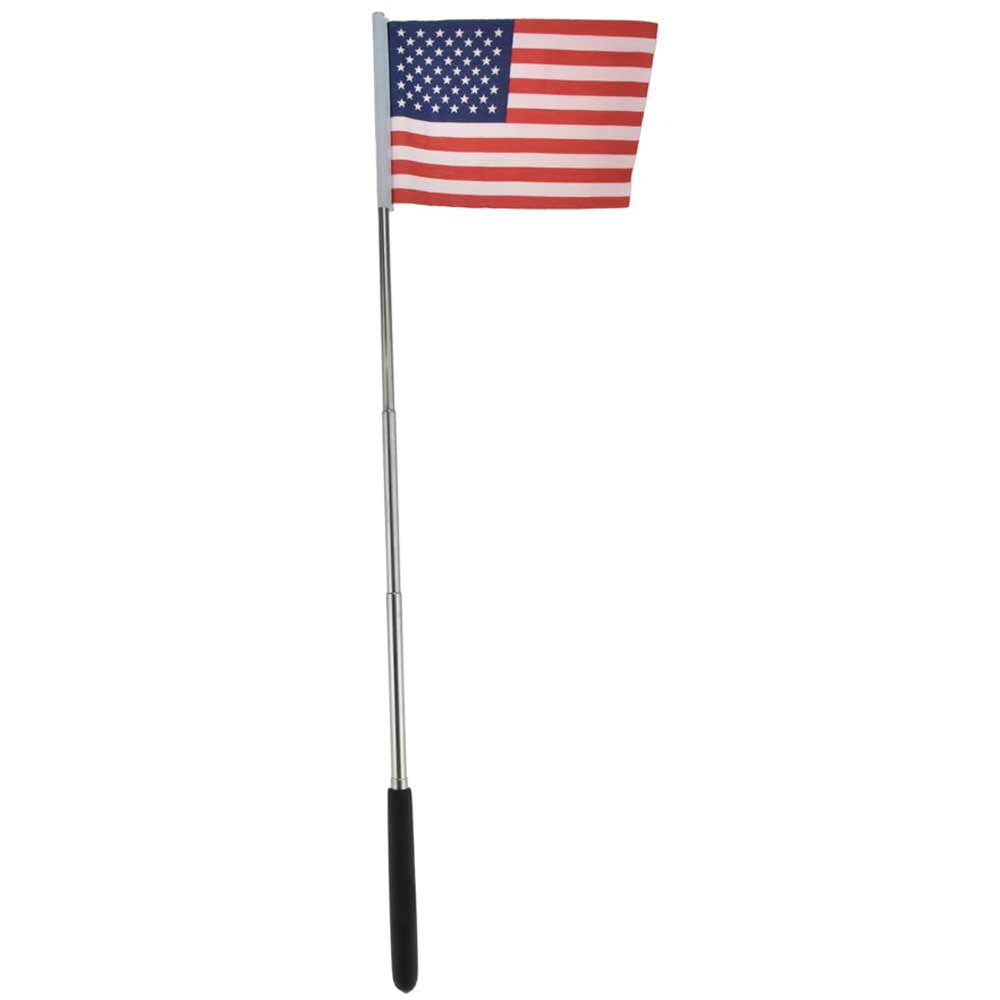 American Flag Mini Telescopic Extendable 20" Metal Stick Pole Souvenir Handheld 