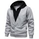 thumbnail image 3 of MHFRRA Sudadera con Capucha de Peso Pesado para Hombre, Jersey de Moda de Otoño con Detalle de Cremallera, Corte Holgado, Ropa de Calle Informal para Uso Diario Gris, 3 of 8