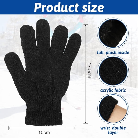 XINDUO-24 Pairs Winter Magic Warm Gloves Stretchy Knit Cotton Gloves for Women Men Adults Cold Weather