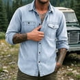 thumbnail image 4 of Guluxicc Shirts for Men Button Down Long Sleeve Shirts with Multi Pockets Hiking Summer Casual Outfit, 4 of 5