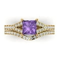 thumbnail image 2 of Clara Pucci 14K Yellow Gold 3.4 Simulated Alexandrite Engraveable Engagement Ring + Wedding Band Set, 2 of 7