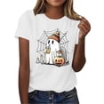 thumbnail image 5 of Wiyuqeen Halloween Shirts for Women Pumpkin Ghosts Short Sleeve Tops Thanksgiving Shirts Loose Fit T-shirts Casual Pumpkin Graphic Tees Crew Neck Festive Daily Wear, 5 of 7