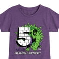 thumbnail image 3 of Marvel Hulk - Incredible Birthday 5 - Toddler And Youth Girls Fitted Short Sleeve Graphic T-Shirt, 3 of 5