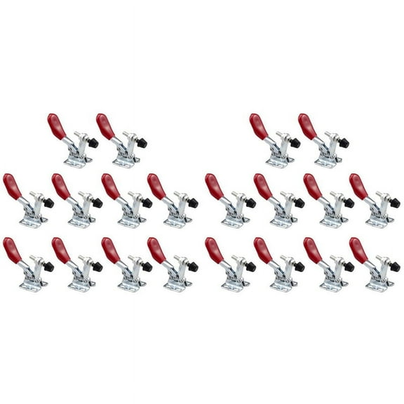 20 Pcs Red Toggle Clamp -201A 27Kg Quick Release Tool Horizontal Hand New Heavy Duty Tooling Accessory,20 x Toggle Clamp,Red & Silver