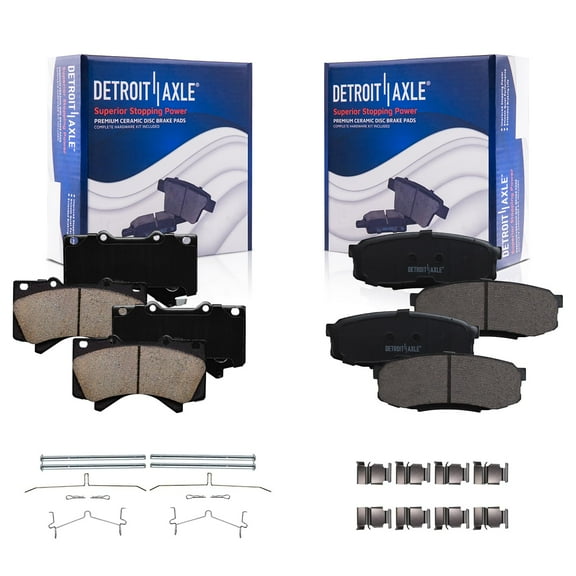 Detroit Axle - Brake Pads for 2008-2021 Lexus LX570 Toyota Land Cruiser Sequoia Tundra, 4pc Front and Rear Ceramic Brake Pads Set Replacement