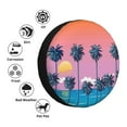 thumbnail image 4 of Yiaed Beach with Palm Trees Print Tire Wheel Cover, Waterproof Spare Tire Cover Fit for Jeep, Truck,Trailer, RV, SUV, Camper and Most Vehicle-15 inch, 4 of 6