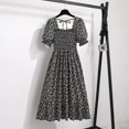 thumbnail image 1 of Niche French Design Sensibility High-end Feel Floral Print Short Sleeve Long Dress For Women Summertzw, 1 of 6