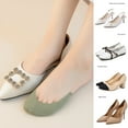 thumbnail image 4 of Hailnrothwad Toe Topper Socks Low Cut Liner Half Open Heel On Transparent Elastic Band No Show Socks for Women Girls Comfortable Breathable, 4 of 5