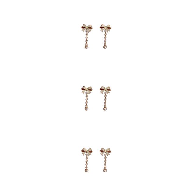 Qarigey 1 par de pendientes reutilizables con lazo de perla encantadora para mujer, gota para la oreja, aniversario de boda, joyería de graduación, Type1 NO1 Qarigey CBP221746