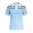 thumbnail image 5 of Fengqque Womens Tops Summer Polo Shirts Short Sleeve T Shirts Vacation Striped Print Basic Tee Light Blue-B XL(XL), 5 of 5