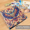 thumbnail image 4 of FORMRS 3 Ring Photo Album 4"x6" Self Adhesive Large Capacity PU Leather Cover, Colorful Abstract Eagle, 4 of 8