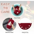 thumbnail image 4 of Qpout 48inches Christmas Tree Skirt with Beads Snowflake Christmas Tree Elk Embroider Knitted Red Xmas Carpet Tree Skirt Strap Fixation Holiday Decorations, 4 of 7