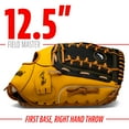 thumbnail image 3 of Franklin Sports Field Master First Baseman's Mitt - Adult + Youth Glove - 12.5" Righty, 3 of 7
