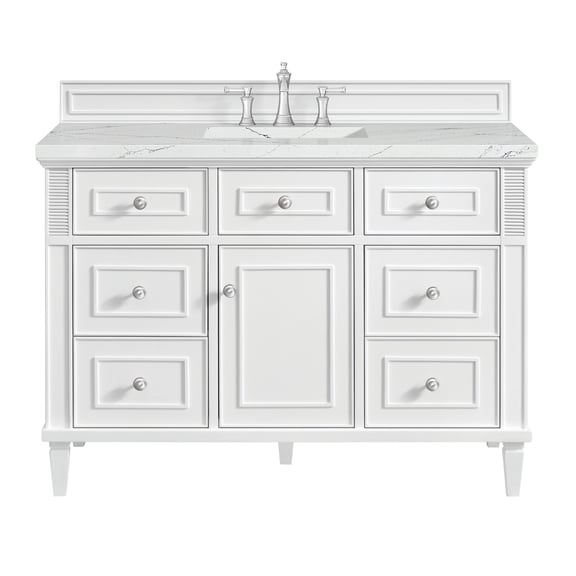 James Martin Vanities 424-V48-3Enc Lorelai 48" Single Basin Wood Vanity Set - White