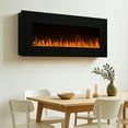 thumbnail image 4 of Northwest 54-inch Modern Wall-Mount Electric Fireplace with Remote (Black), 4 of 7