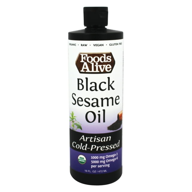 Foods Alive - Huile de Sésame Noire Pressée à Froid Biologique - 16 fl. oz.