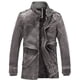thumbnail image 5 of Chaqueta de cuero de PU con cuello alto largo de estilo europeo y americano, chaqueta de cuero de motocicleta lavada personalizada para hombre, más chaqueta de terciopelo, 5 of 5