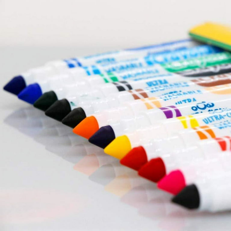 Crayola® Washable Markers, Fine Tip, Nontoxic, Assorted, 12 /Set