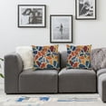thumbnail image 2 of Blue Orange Yellow Pillow  Set of 2 Geometric Art Flower Print Decorative Outdoor Pillowcases Fall Colored Floral Farmhouse Throw Cushion Case Decor for Couch Sofa Bed, 2 of 7