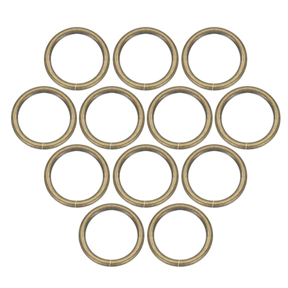 Uxcell 32 Pcs O Ring Buckle 25mm/1" ID 3.8mm Thickness for Bags, Bronze
