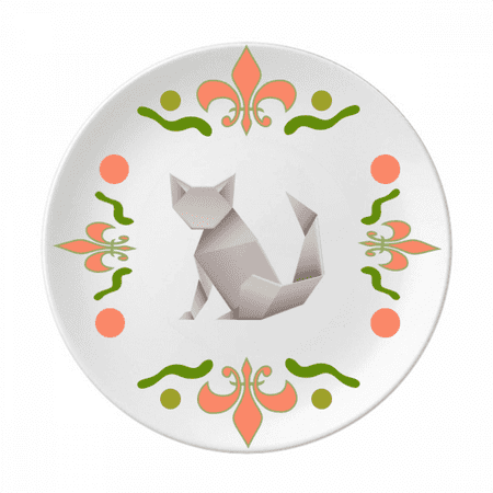 

Origa Geometric Cat Pattern Flower Ceramics Plate Tableware Dinner Dish