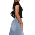 thumbnail image 3 of Biekopu Women's Summer Skinny Crop Tops Solid Color Short Sleeve Backless Tie Up Going Out Tops, 3 of 6