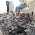 thumbnail image 2 of Alfombras peludas para interiores, alfombra de diseño moderno súper suave y esponjosa con capa intermedia de espuma viscoelástica, respaldo de goma antideslizante para sala de estar, dormitorio,, 2 of 5