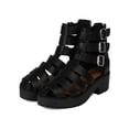 thumbnail image 5 of Breckelles AH43 Women Leatherette Buckle Strappy Platform Gladiator Sandal, 5 of 6