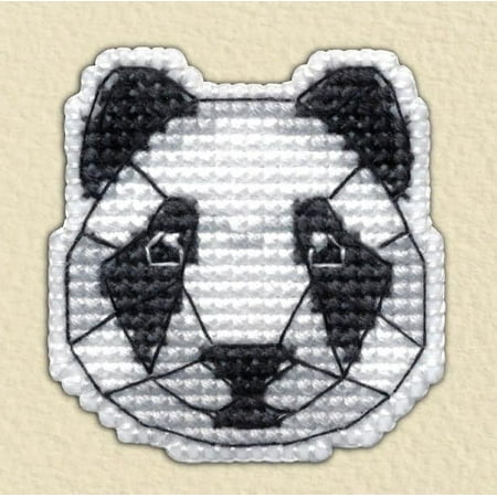 UPC: 4660009929427 | Counted Cross Stitch Kit Badge – Panda 1092 Needlework Easy Black White Animal By Oven Small