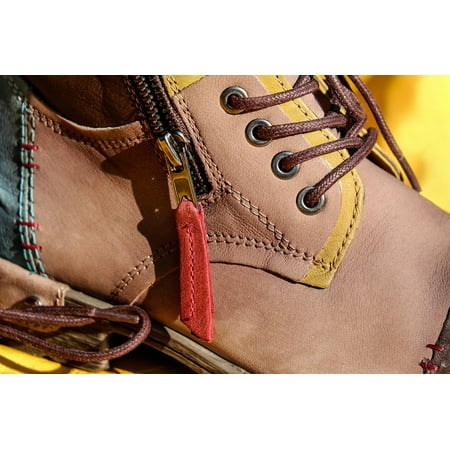 Shoe Shoelace Pusher Zip Leather Shoe Chic Brown-11 Inch By 17 Inch Laminated Poster With Bright Colors And Vivid Imagery-Fits Perfectly In Many Attractive