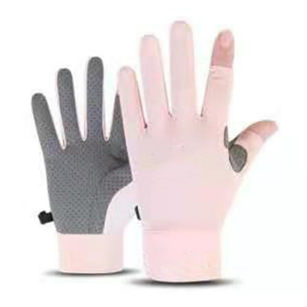 Guantes de Ciclismo de Seda de Hielo de Verano 2 Guantes Deportivos sin Dedos para Hombres Mujeres Ciclismo Entrenamiento Gimnasio Entrenamiento Levantamiento de Pesas al Aire Libre Talla M Rosa