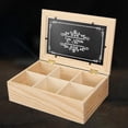 thumbnail image 1 of Caja de Té de Madera Macarena Cofre de Almacenamiento de Madera 6 Rejillas Estuche de almacenamiento de bambú, 1 of 8