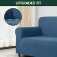 thumbnail image 4 of CHUN YI 1-Piece Checks Stretch Sofa Cover Slipcover Couch Cover, Chair, Denim Blue, 4 of 6