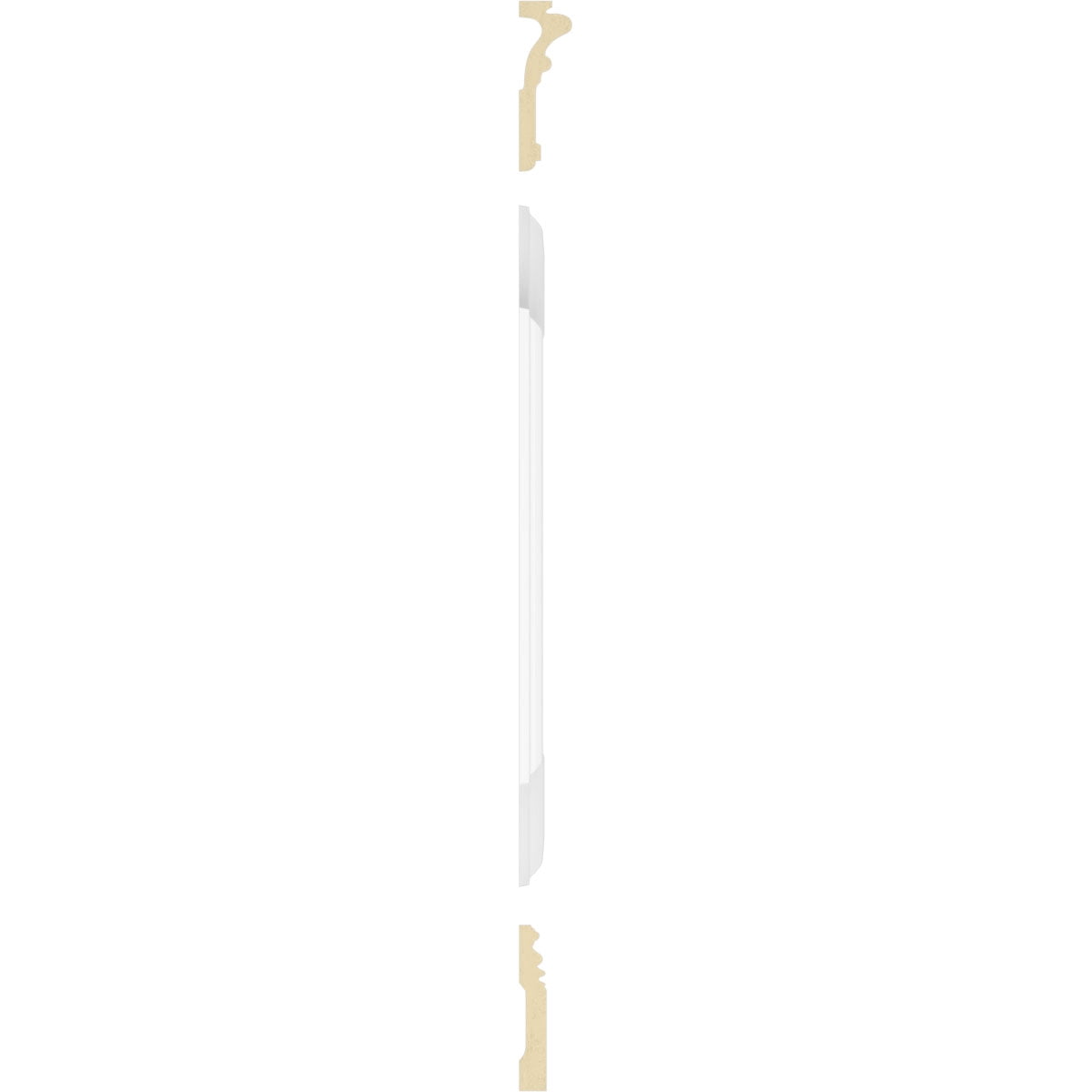 Ekena millwork 94 1/2"L (Adjustable 32"H to 36"H) Ashford Scalloped Panel Traditional Wainscot Paneling Kit