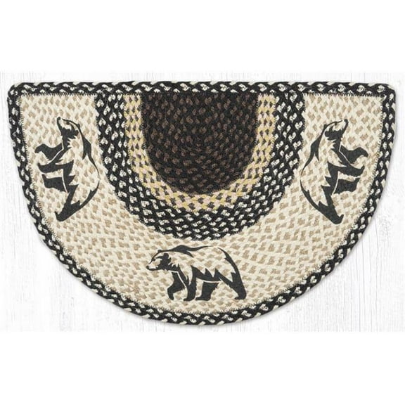 Earth Rug 32-430GB 18 x 29 in. Graphic Bear Printed Braided Slice Rug, Multi Color