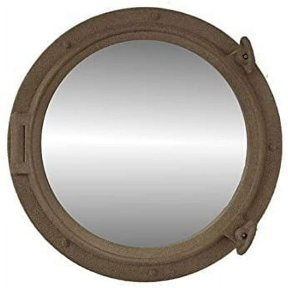 Nagina International 20" Rustic Brown Porthole Mirror or Picture Frame / Decorative Portholes / Nautical Port Hole Mirrors / Beach Decor Port Holes