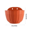 thumbnail image 3 of pstuiky Rattan-Textured Wall-Mounted Flower Pot Semi-Circular Plastic Planter for Indoor Outdoor Decor Large Size 25X16X15Cm, 3 of 6
