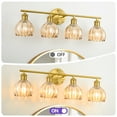 thumbnail image 4 of GCGAFUL Modern Gold Bathroom Vanity Light Fixtures, 26 in. 4-Light Bathroom Lights Fixtures Over Mirror with Amber Tulip Glass Shade, 4 of 9