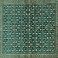 thumbnail image 1 of Ahgly Company Indoor Square Persian Turquoise Blue Traditional Area Rugs, 5' Square, 1 of 4